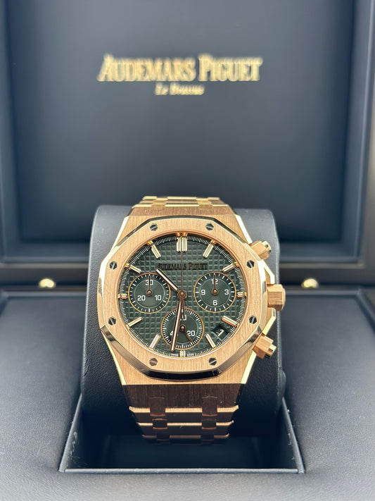 Audemars Piguet Royal Oak Chronograph Rose Gold Green 26240OR