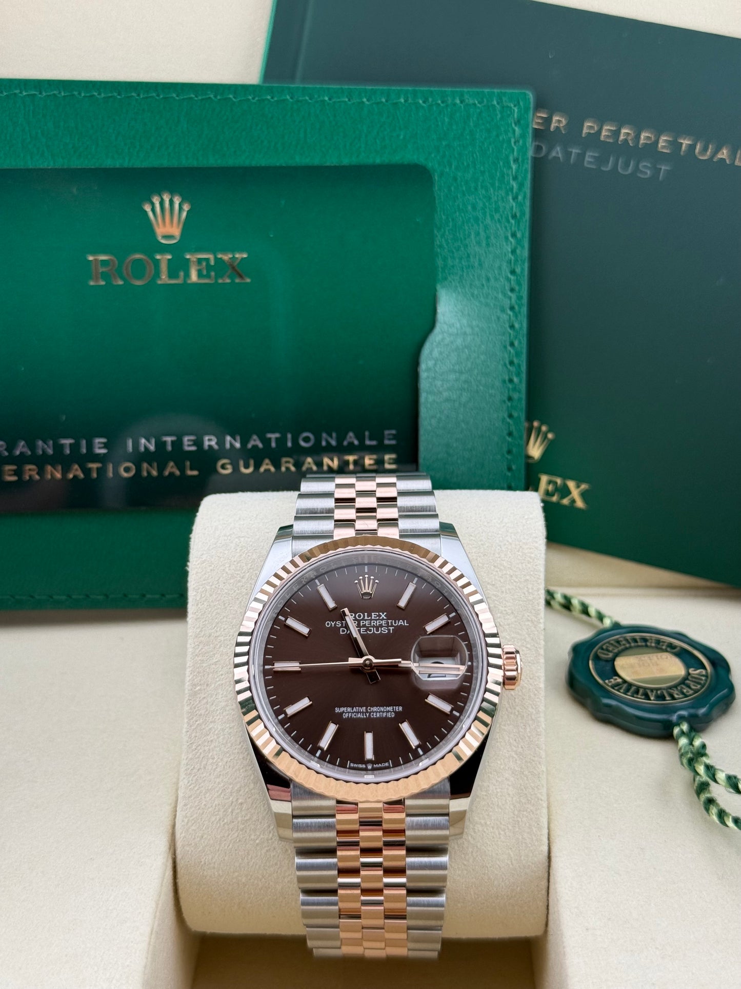 Rolex Datejust 36 Chocolate Rose Gold/Steel Jubilee 126231