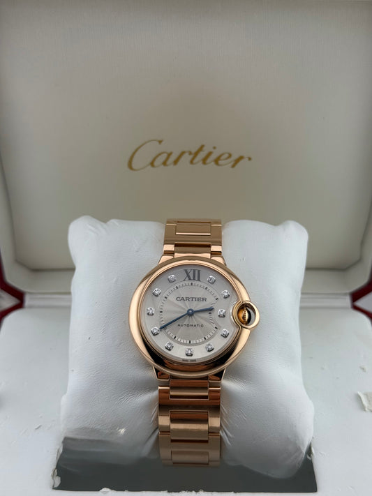 Cartier Ballon Bleu 36 Automatic 18kt Rose Gold WE902026