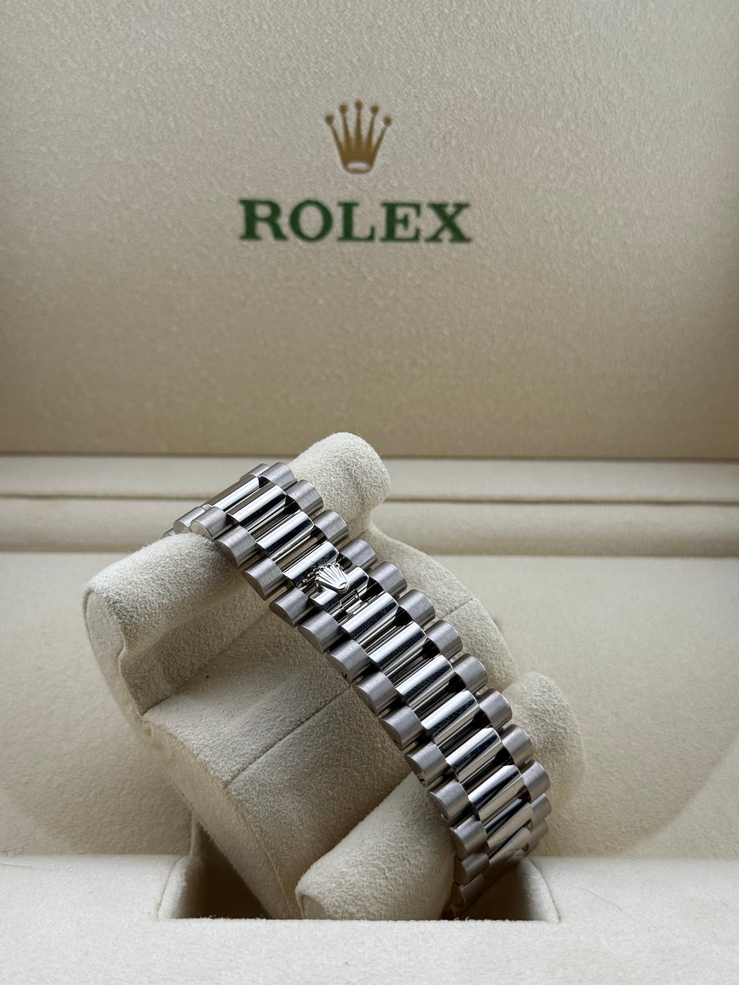 Rolex Day-Date 40 White Gold Black Baguette Dial 228239