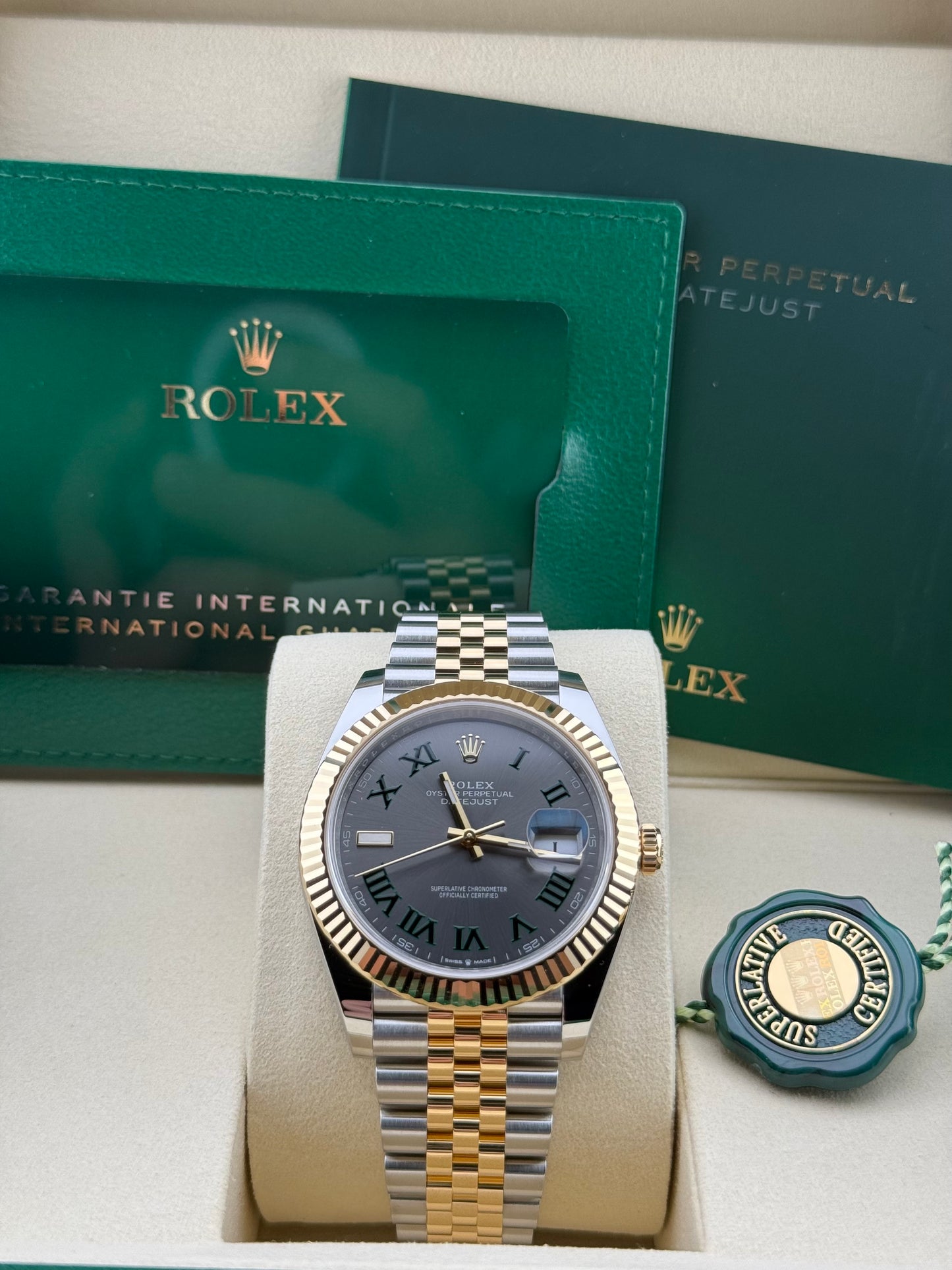 Rolex Datejust 41 Wimbledon Yellow Gold/Steel Jubilee 126333