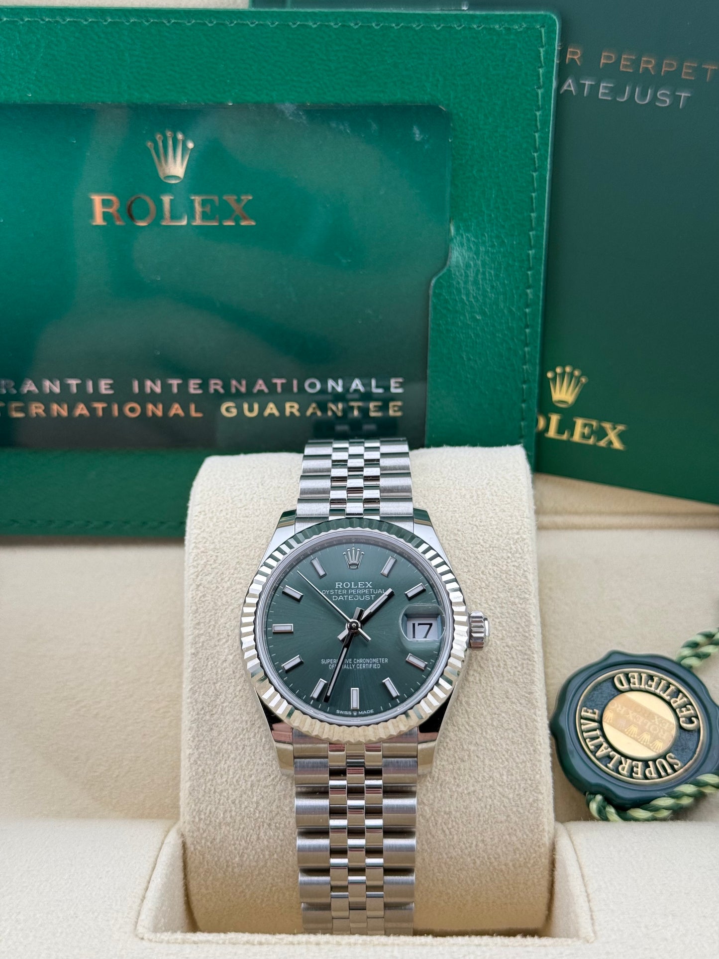 Rolex Datejust 31 Mint Green Jubilee 278274