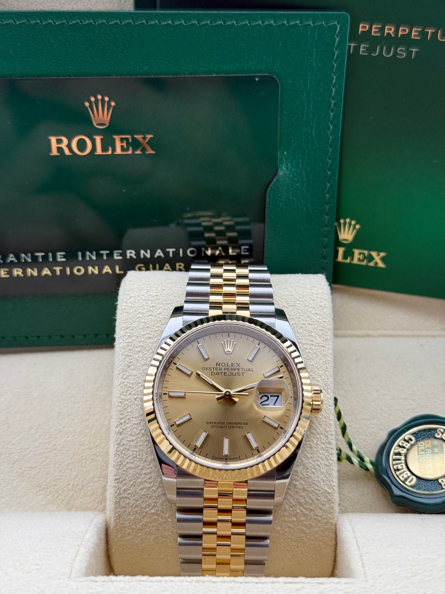 Rolex Datejust 36 Yellow Gold/Steel Champagne Jubilee 126233