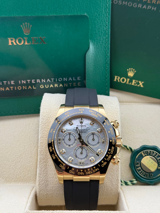 Rolex Daytona Yellow Gold Oysterflex MOP 116518LN