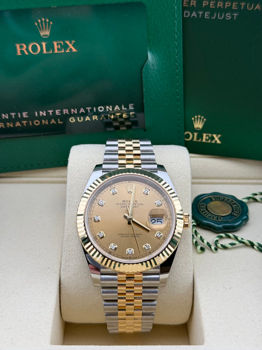 Rolex Datejust 41 Yellow Gold/Steel Champagne Diamond Jubilee 126333