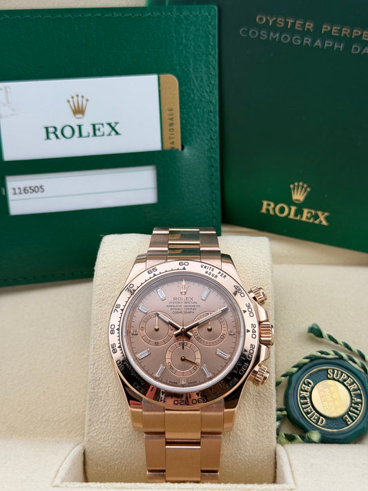 Rolex Daytona Everose Gold Sundust Baguette 116505