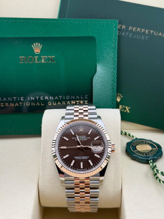 Rolex Datejust 36 Chocolate Rose Gold/Steel Jubilee 126231