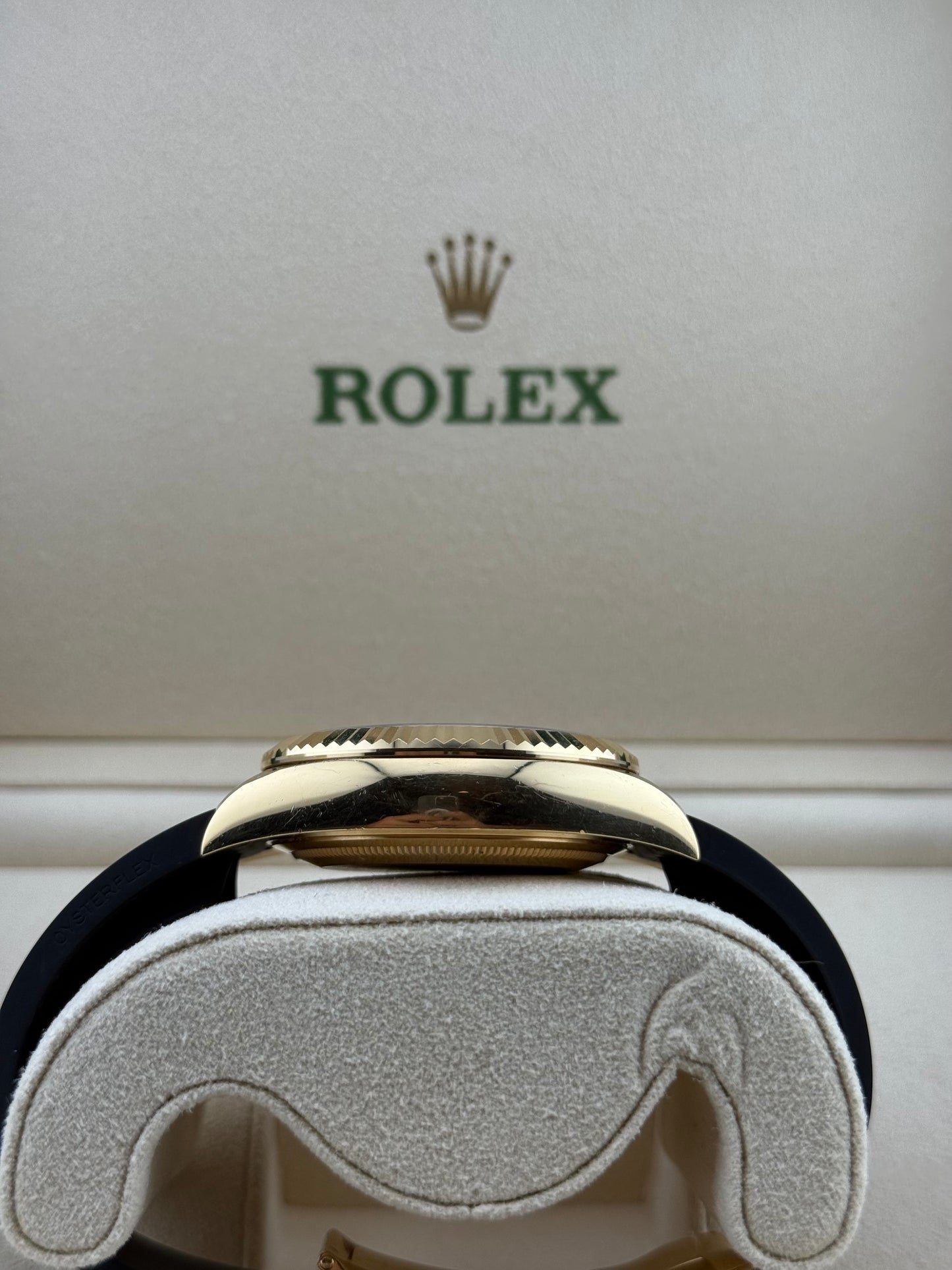 Rolex Sky-Dweller Yellow Gold Oysterflex Black Dial 326238