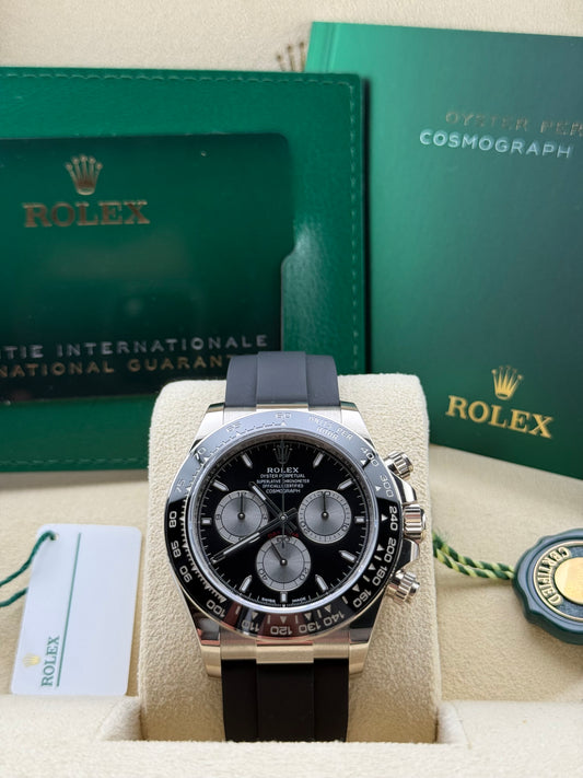Rolex Daytona White Gold Black Dial Oysterflex 126519LN