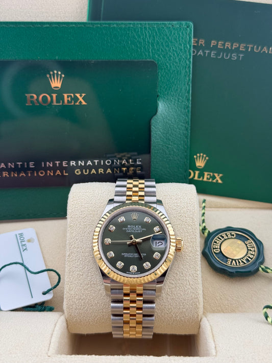 Rolex Datejust 31 Yellow Gold/Steel Green Diamond Jubilee 278273