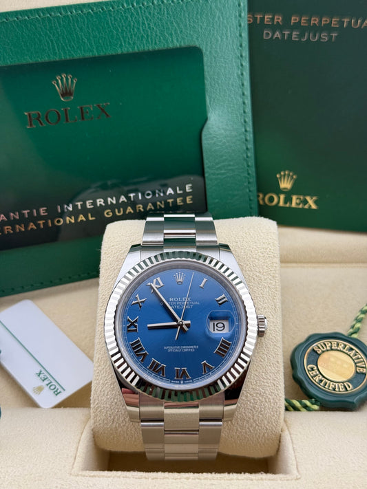 Rolex Datejust 41 Blue Roman “Azzuro Blue” Oyster 126334