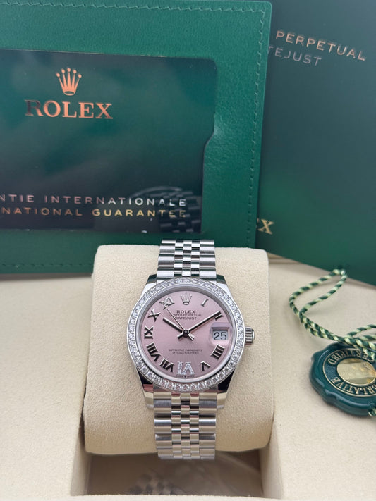 Rolex Datejust 31 Diamond Bezel Pink Roman VI Diamond Jubilee 278384RBR