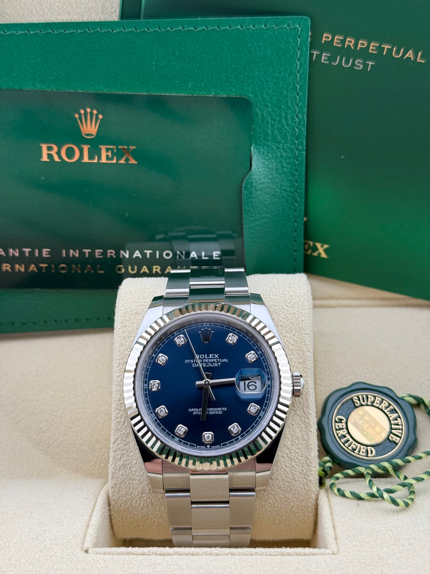 Rolex Datejust ref. 126334 Blue Diamond dial on Oyster Bracelet