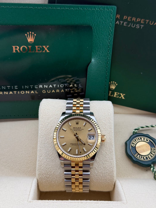 Rolex Datejust 31 Champagne Yellow Gold/Steel Jubilee 278273