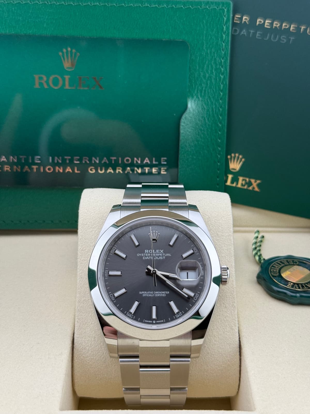 Rolex Datejust 41 Rhodium Smooth Oyster 126300