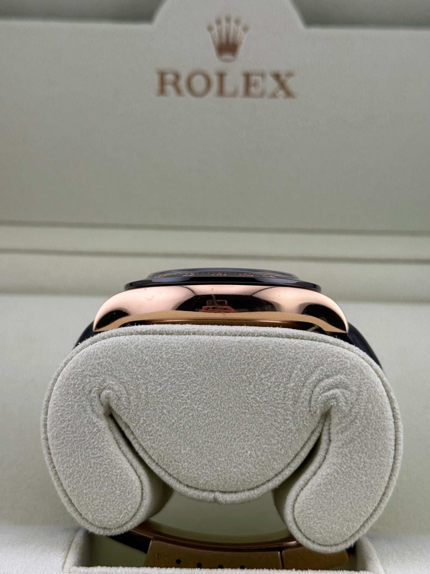 Rolex Daytona Chocolate Arabic Dial Rose Gold Leather Strap 116515LN