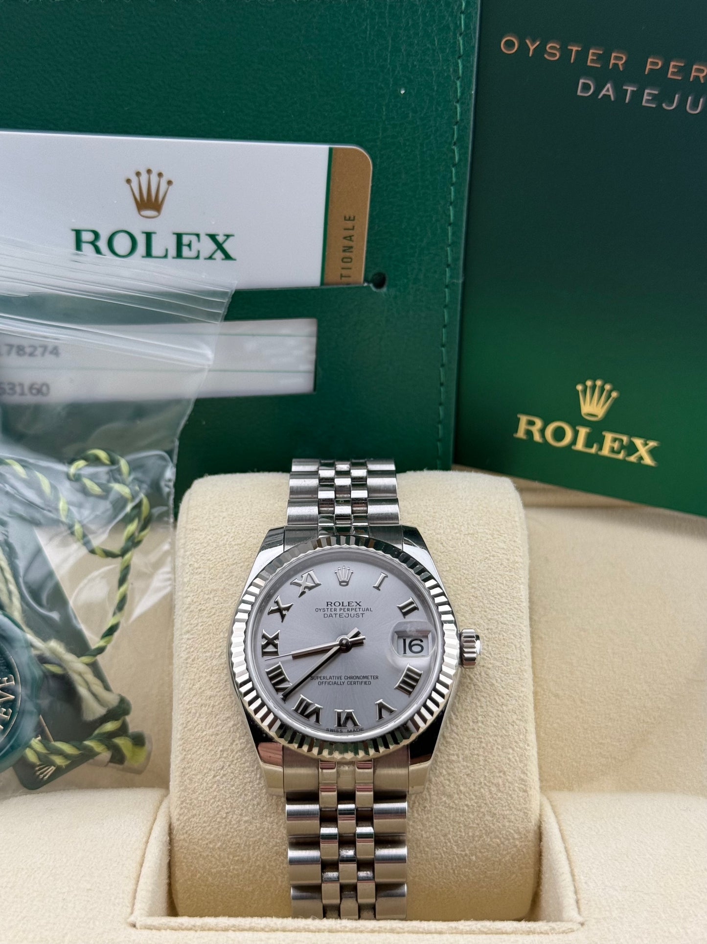 Rolex Datejust 31 Rhodium Roman 178274